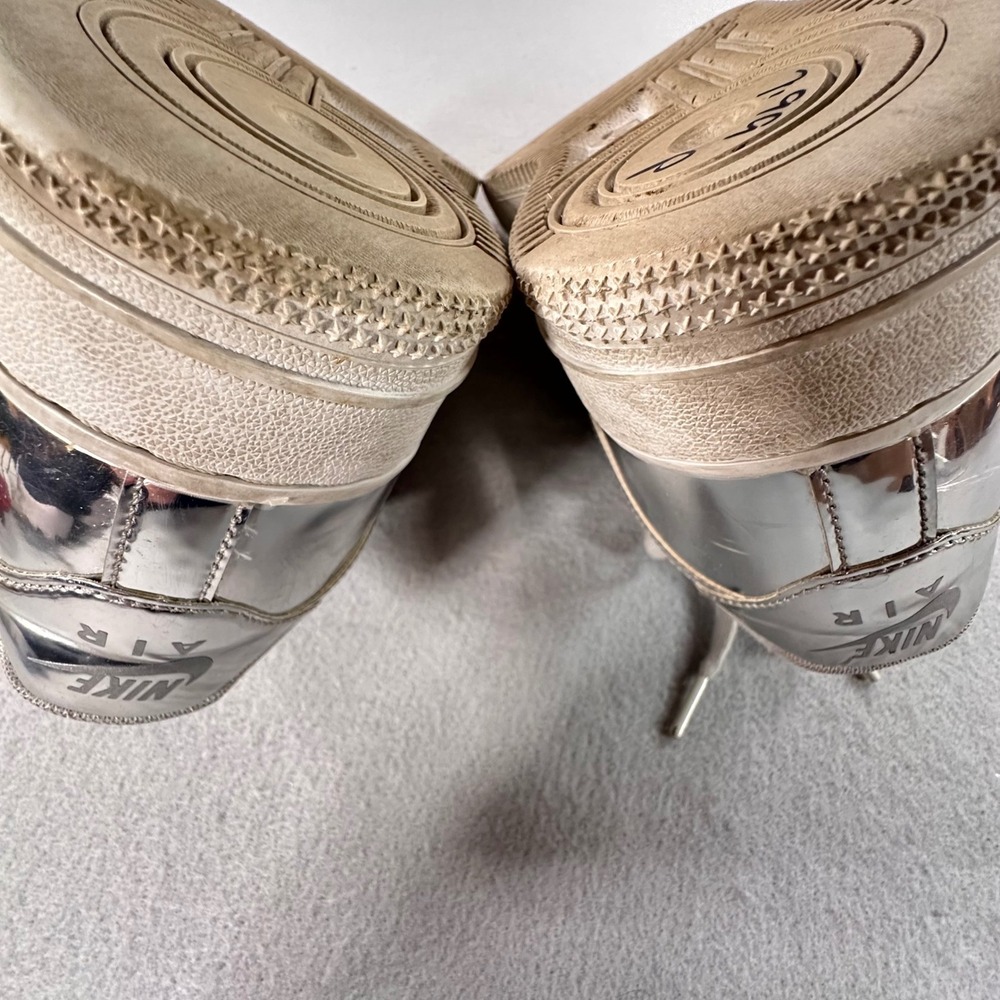 Nike Air Force 1 SP Metallic Silver Chrome Low Top Sneakers CQ6566-001 Womens 8 - Picture 8 of 10